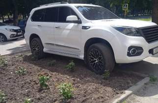 В Курской области белый внедорожник припарковался в клумбе и стал позором