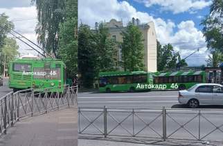 В Курске автобус и троллейбус столкнулись по пути к Центральному рынку