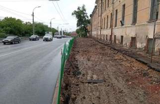 На улице Сонина в Курске начался масштабный ремонт тротуара