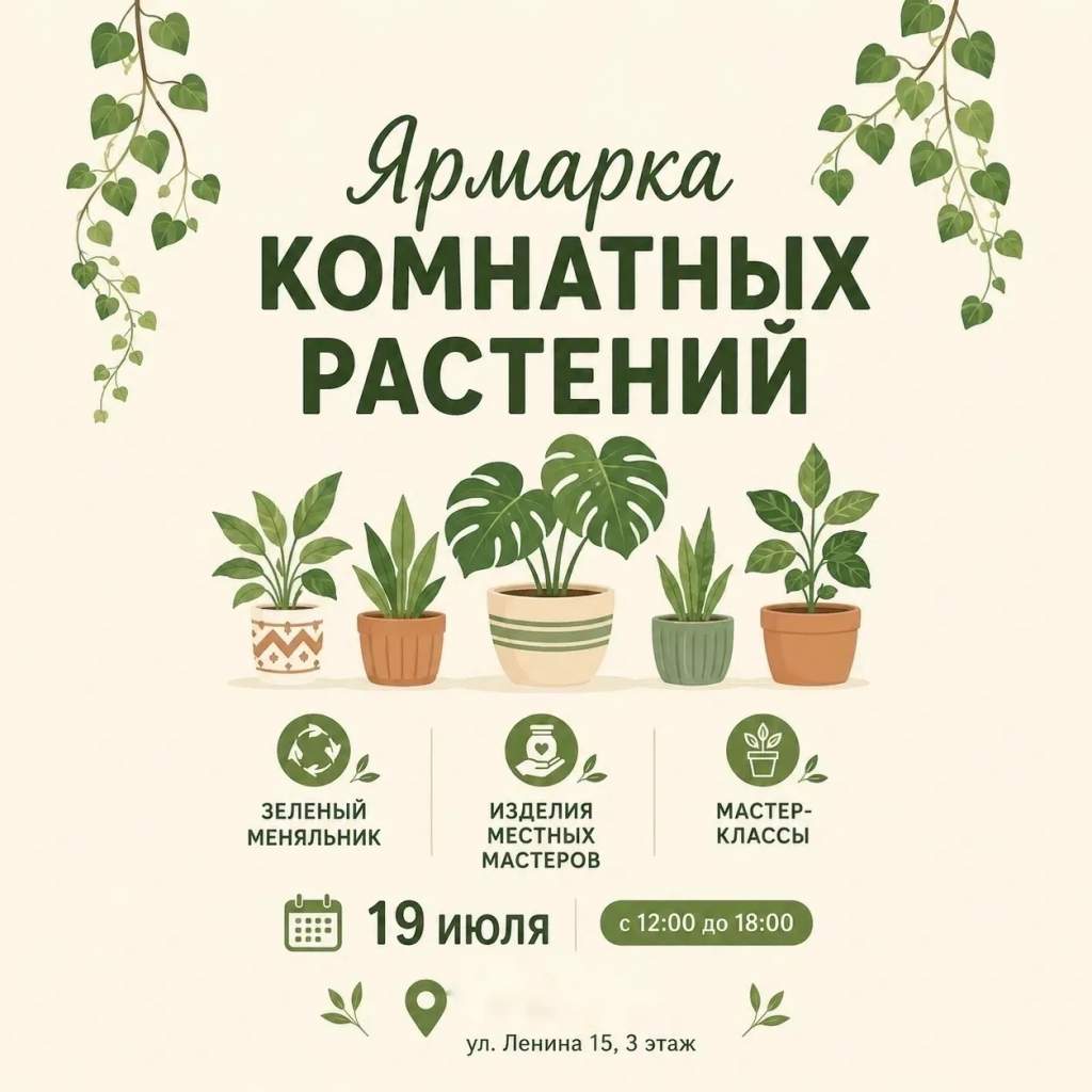 Курян зовут на ярмарку комнатных растений и цветочный обмен