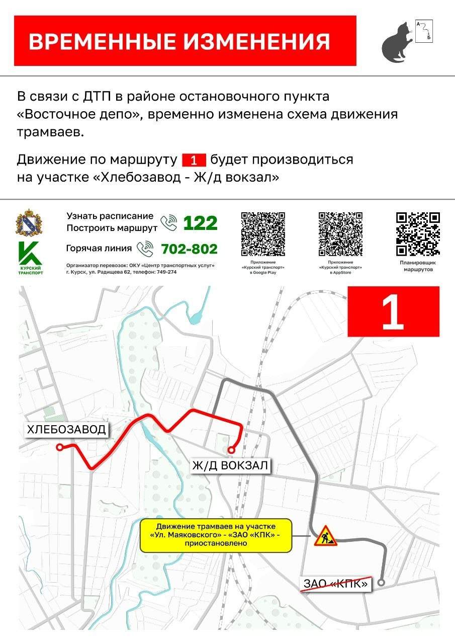 В Курске в ДТП с двумя трамваями ранены 2 человека