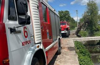 В Курске за несколько минут потушили горящий гараж под домом