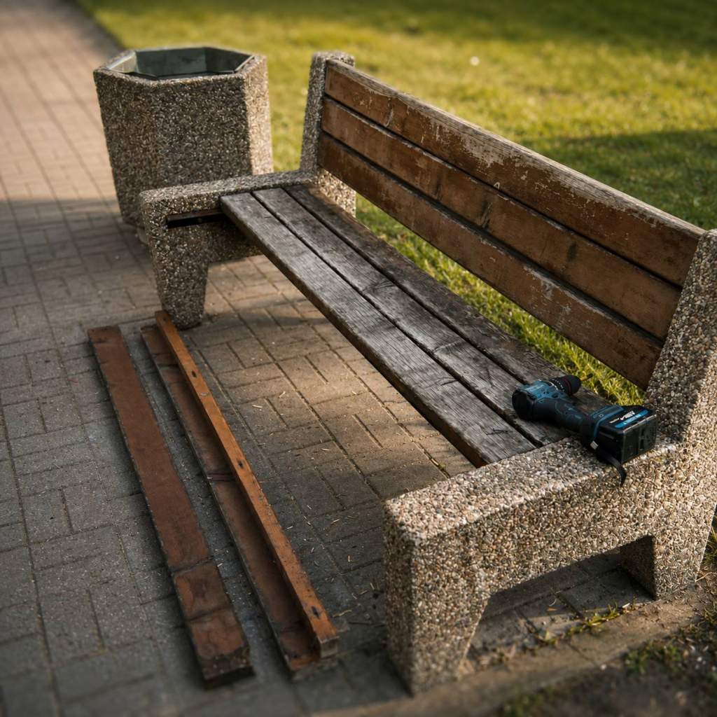 В Курске приводят в порядок малые архитектурные формы в парках и скверах