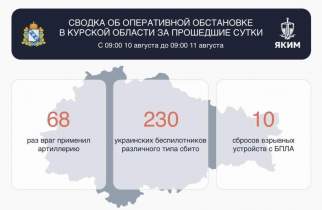 Над Курской областью за сутки сбили 230 беспилотников