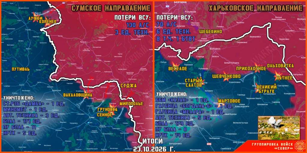 ВС РФ сообщают о ходе боев у границ Курской области утром 24 октября